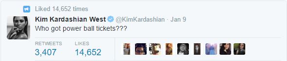 Kim Kardashian USA Powerball Tweet